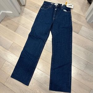 Women's Blue Denim High-waist wideleg jeans (brand new with tags)
